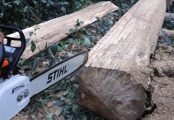 Can I cut a log lengthwise with a chainsaw