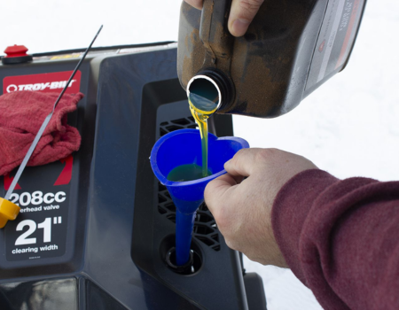 Snowblower fuel oil added